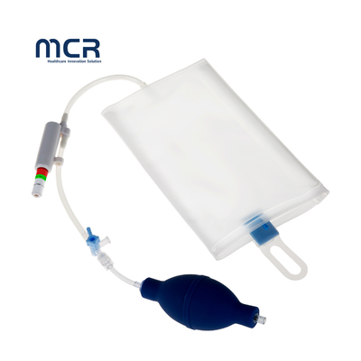 Quick Fluid Infusion Bag Transparent 500ml Pressure Infusion Bag with Pressure Gauge for ICU
